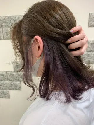 ミディアム カラー 薄田 珠美のヘアスタイル