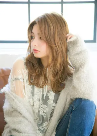 セミロング マンツーマン施術 山口つよしのヘアスタイル