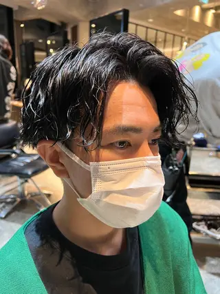 ショート パーマ メンズ 波巻きスパイラルパー マ/シャドウパーマ駿のヘアスタイル