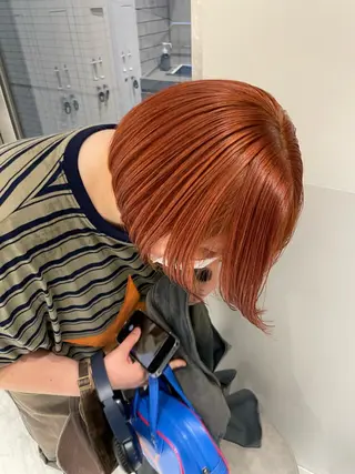 ショート カラー ヘアアレンジ satsuki 暖色・ブラウンカラーのヘアスタイル