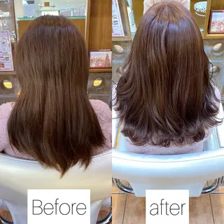 セミロング カラー ✨髪質改善専門店✨ QOLU✨のヘアスタイル
