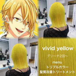 ミディアム カラー ブリーチカラー 🩵MIZUKIのヘアスタイル