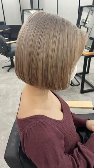 ショート カラー 韓国メンズヘア　ミル クティボブ　足立佳代のヘアスタイル