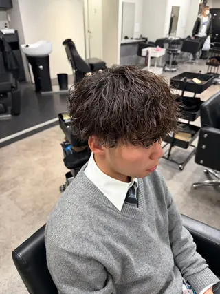 パーマ メンズ シャドウパーマ/立川 メンズ/コタロウのヘアスタイル