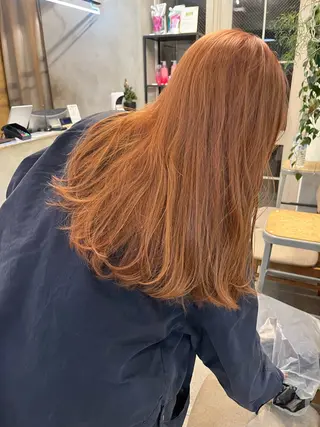 ロング カラー 赤み消しカラー/ ナチュラル/トモキのヘアスタイル
