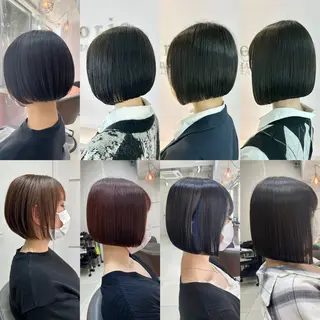 ショート カラー ボブ×艶髪｜ 艶カラー🩶石橋怜大のヘアスタイル