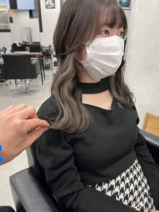 ミディアム カラー ブリーチダブルカラー 【koide】のヘアスタイル