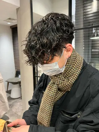 ショート パーマ メンズ 波巻きスパイラルパー マ/シャドウパーマ駿のヘアスタイル