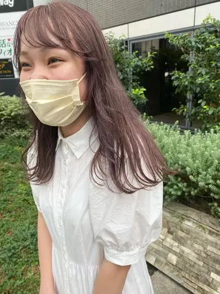 セミロング デザインカラー/ボブ ブリーチカラー/ユリのヘアスタイル