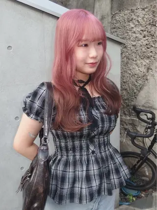 ロング カラー 水野谷遥/ハイトーン /カラーモデル🎀のヘアスタイル