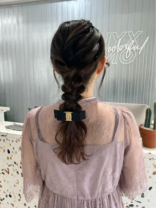 ロング カラー ヘアアレンジ 卒業式ヘアセット🎀 ヘアアレンジのヘアスタイル