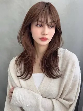 セミロング カラー SOYON 名駅2号店所属・髪質改善カラー🦋 レイヤー/ナカネのヘアスタイル