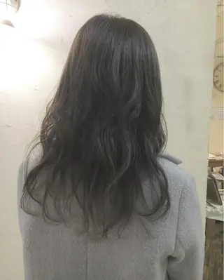 ミディアム セミロング ロング カラー LoRE hair 四条河原町 西尾友里のヘアスタイル