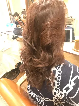 セミロング カラー 浅野 順一のヘアスタイル