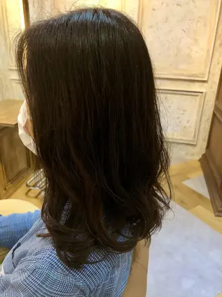 セミロング カラー パーマ 鷺沼駅徒歩1分 キシタクのヘアスタイル