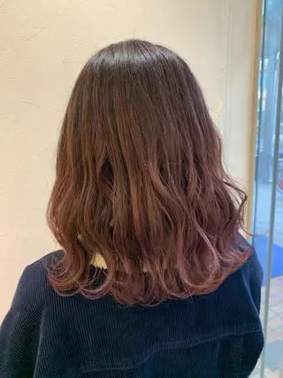 ミディアム カラー 店長ハイトーンカラー 柞山史奈のヘアスタイル