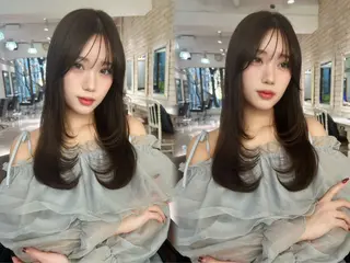 セミロング まつエク/艶カラー/ 縮毛矯正/岸川美月のヘアスタイル