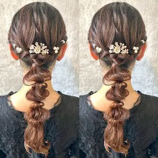 ロング ヘアアレンジ ヘアメ🎀推しカラー 🥣横浜/しほ🧸のヘアスタイル