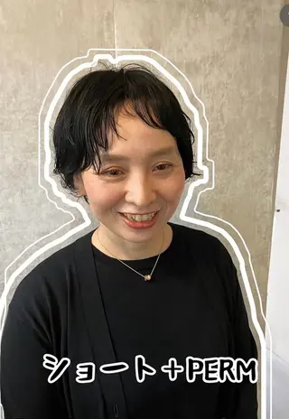 ショート パーマ 韓国エクステ／羽エク ダブルスキル💛のヘアスタイル
