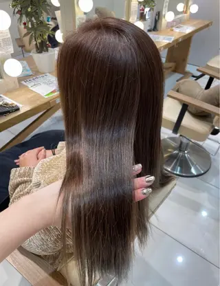 ロング カラー ブリーチなしカラー/ 暖色カラー/艶カラーのヘアスタイル