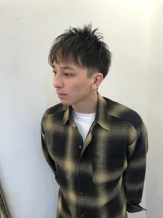 メンズ ツノガイ エリのヘアスタイル