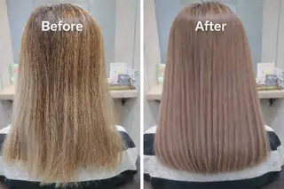 ミディアム 縮毛矯正✨艶髪　 シノハラ✨髪質改善のヘアスタイル