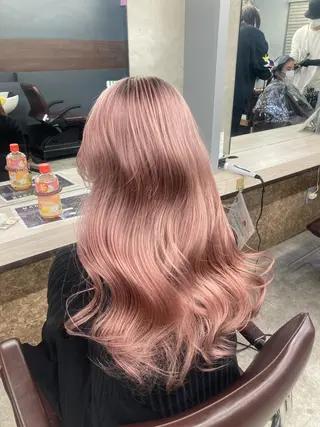 ロング カラー ブリーチ&似合せボブ 田中寛十のヘアスタイル