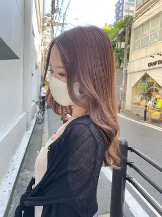 ミディアム カラー ヘアアレンジ GLOSS 心斎橋 山上のヘアスタイル