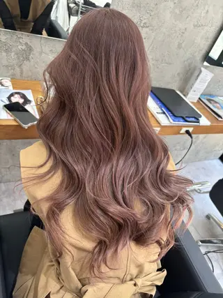 ロング カラー ヘアアレンジ vizz by el yts 北谷エクステのヘアスタイル