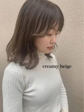 ミディアム カラー 透明感カラー👑 井上美乃里のヘアスタイル