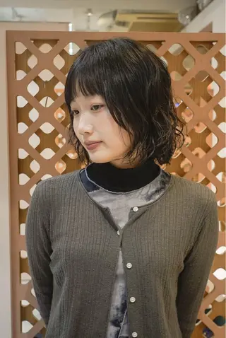 ミディアム パーマ 川間 将彦のヘアスタイル
