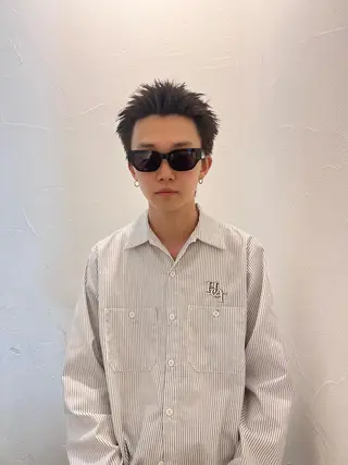 ショート メンズ メンズ専門ブリー チカラー⚡️リュウジのヘアスタイル