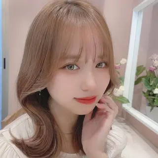 ミディアム カラー 本格韓国ヘア🇰🇷 【uni】キューさんのヘアスタイル