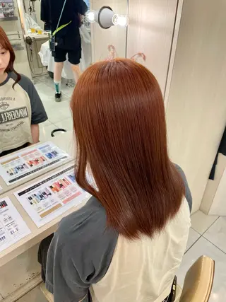 ミディアム カラー 横浜パーマ🌐ボブ✨ 暖色カラーもえかのヘアスタイル