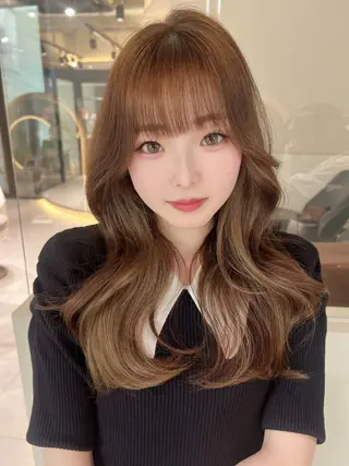 ロング 顔周り🇰🇷韓国 レイヤー/モエのヘアスタイル