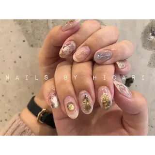 ショート カラー ネイル マツエク・マツパ illum hicariのネイルデザイン