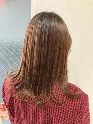 ミディアム カラー スキバサミを使わない カット🌼唯🌼のヘアスタイル