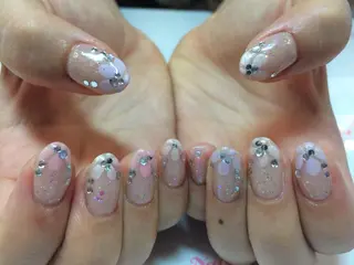 ネイル ネイルリボン 受付スタッフのネイルデザイン