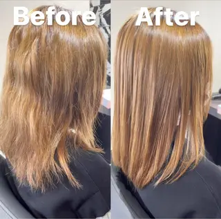 セミロング パーマ ショート/脱白髪染め ☆宇﨑悠実のヘアスタイル