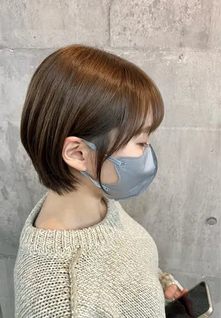ショート カラー 興津/韓国レイヤー ダブルカラー美髪縮毛のヘアスタイル