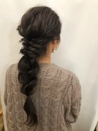 ロング カラー パーマ ヘアアレンジ 暖色ボブ 🍊rikakoのヘアスタイル