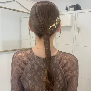 ロング ヘアアレンジ 透明感カラー、 アレンジ/miyuのヘアスタイル