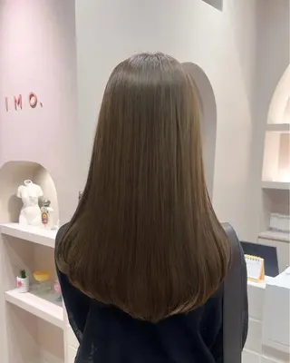 セミロング カラー MIYU透明感カラー ブリーチなしWカラーのヘアスタイル