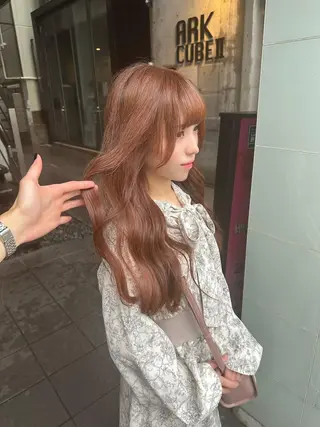 セミロング カラー ヘアアレンジ 天神/ブリーチ/ ブリーチなしカラーのヘアスタイル