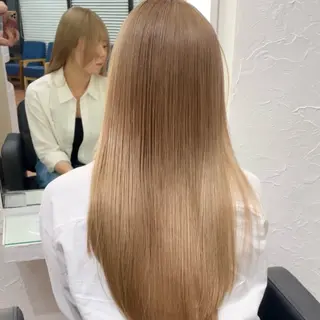 ロング カラー ブリーチなしピンク 赤井龍斗のヘアスタイル