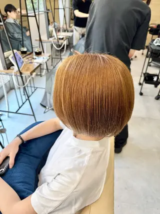 ショート カラー ブリーチなしwカラー /艶カラー/oukaのヘアスタイル