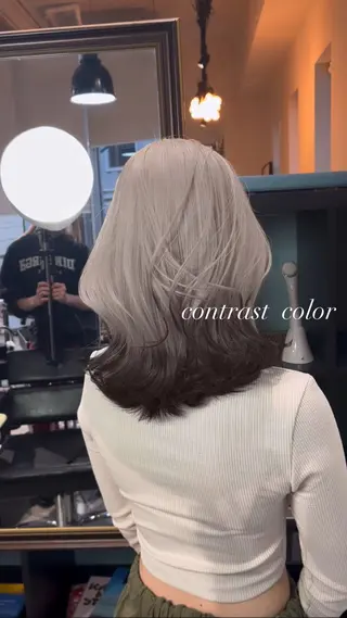 ミディアム カラー 💜ハイトーン💛 マジカルかいちゃんのヘアスタイル