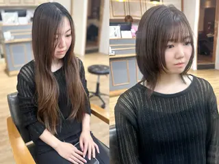 ミディアム カラー パーマ ヘアアレンジ メンズ キッズ 骨格レイヤーカット 🌿美髪縮毛矯正のヘアスタイル