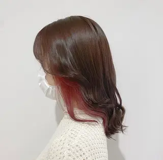 セミロング カラー ケアブリーチ 黒瀬有汰のヘアスタイル