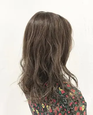 ミディアム カラー パーマ ヘアアレンジ マツエク・マツパ 韓国ヘア/レイヤー /透明感カラー❤️のヘアスタイル